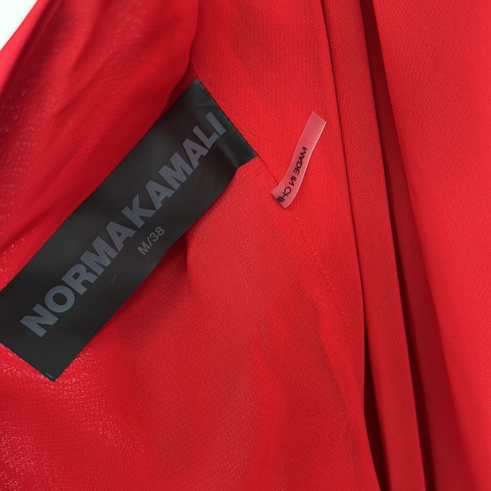 Norma Kamali One Shoulder Bias Gown in Tiger Red Medium - Picture 9 of 10